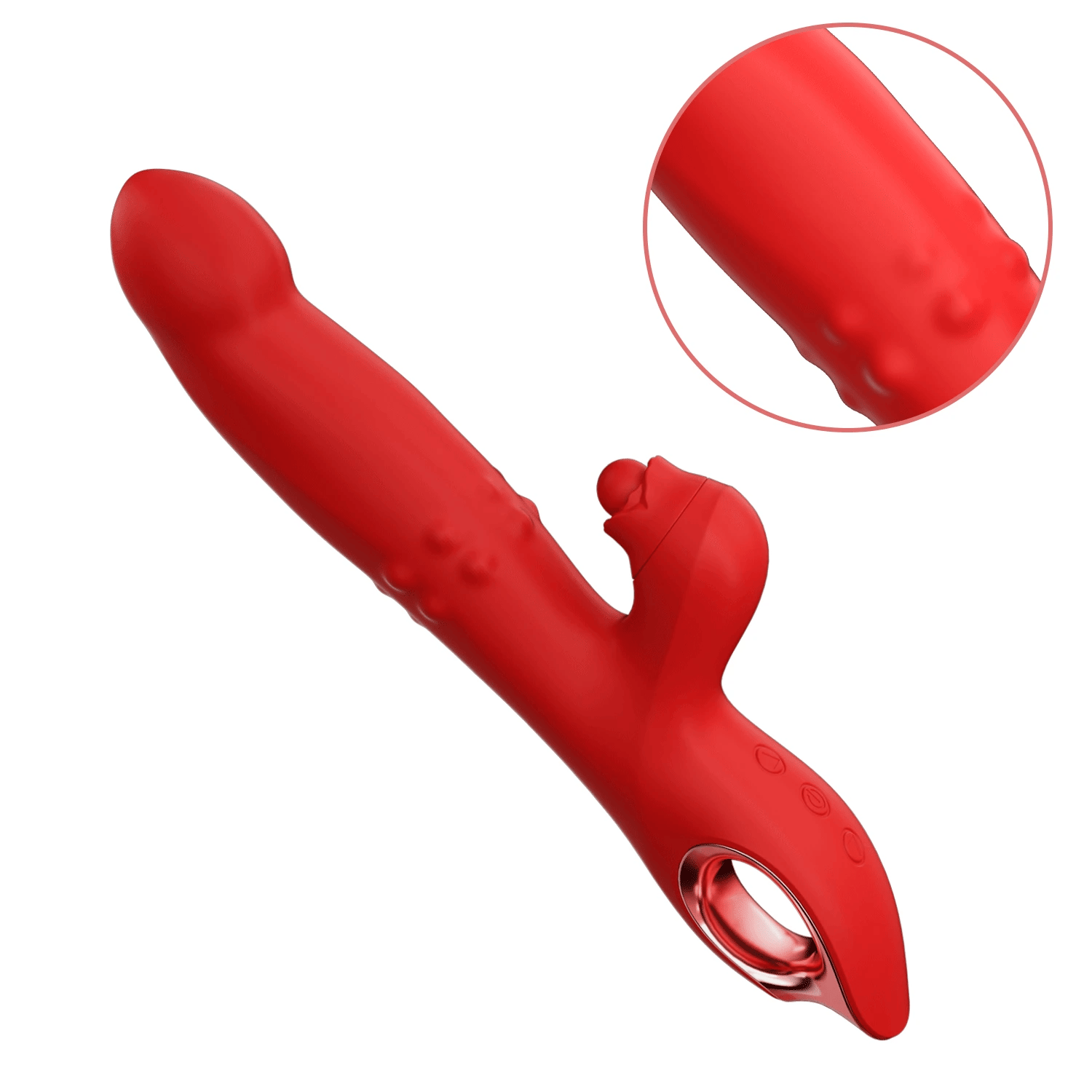 Tapping Rabbit Vibrator with Sliding Beads Ring